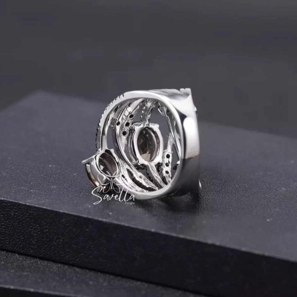 3.30 ct Natural Smoky Quartz Stacking Ring - Picture 4 of 5